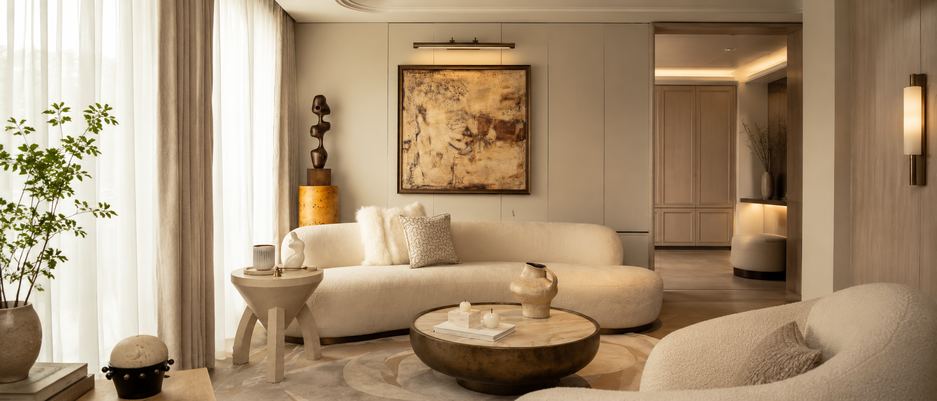 Soft throws styled in a warm everyday interior