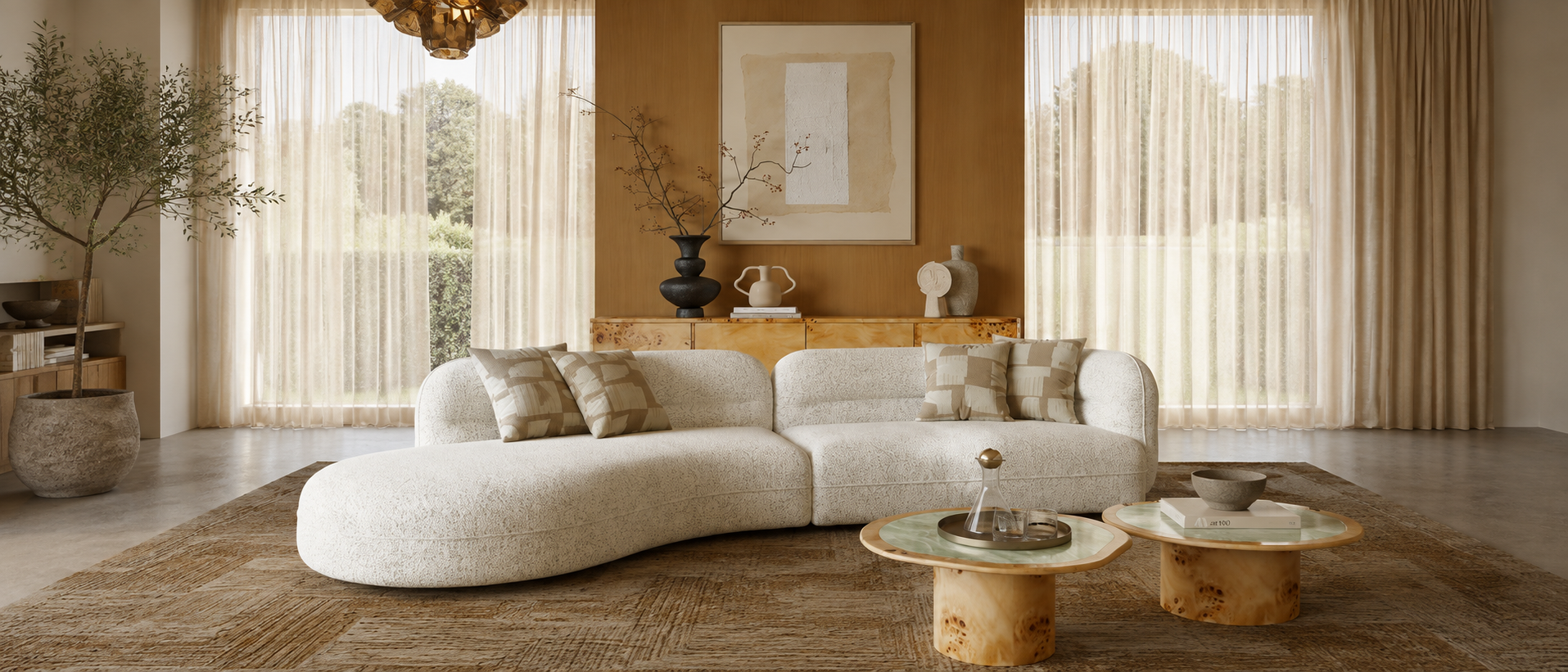 Comfortable pillows arranged in a relaxed home setting