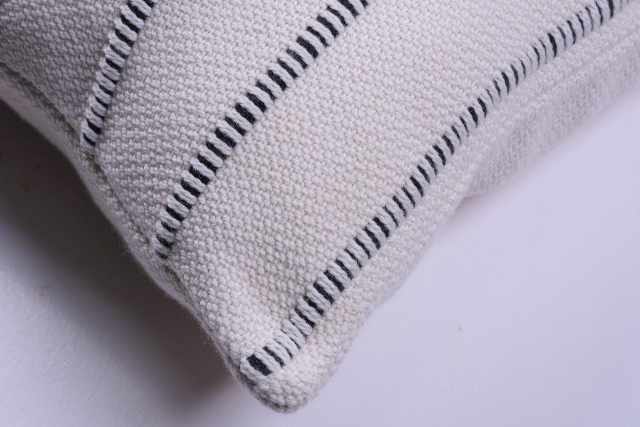 Multicolor Stripe Wool Lumbar Pillow