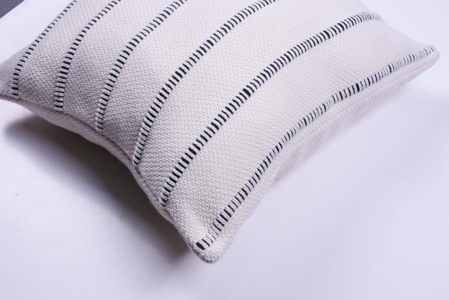 Multicolor Stripe Wool Lumbar Pillow - Image 4