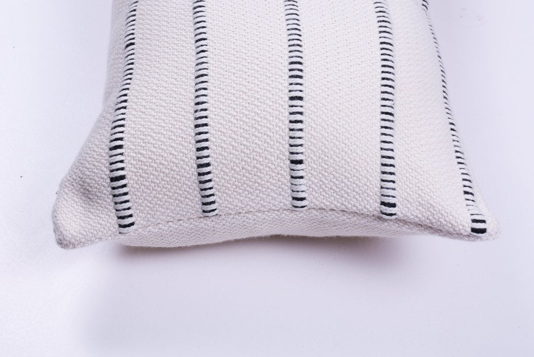 Multicolor Stripe Wool Lumbar Pillow - Image 2