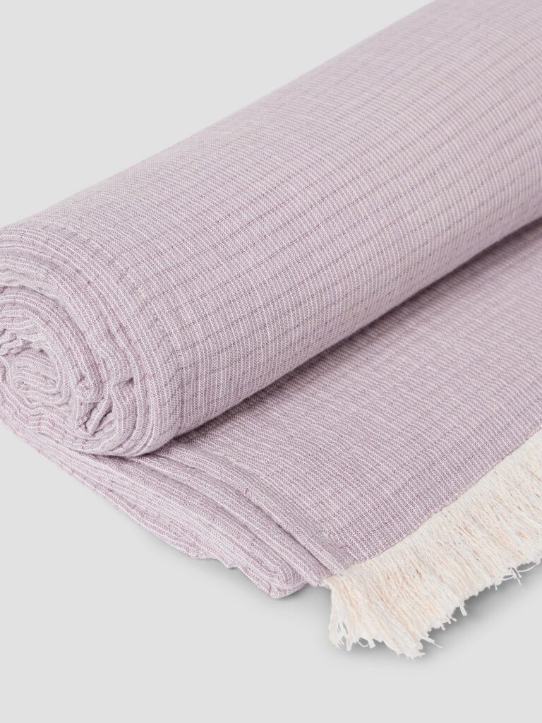 Elderberry Textured Cotton Throw Blanket - Fringed Edge