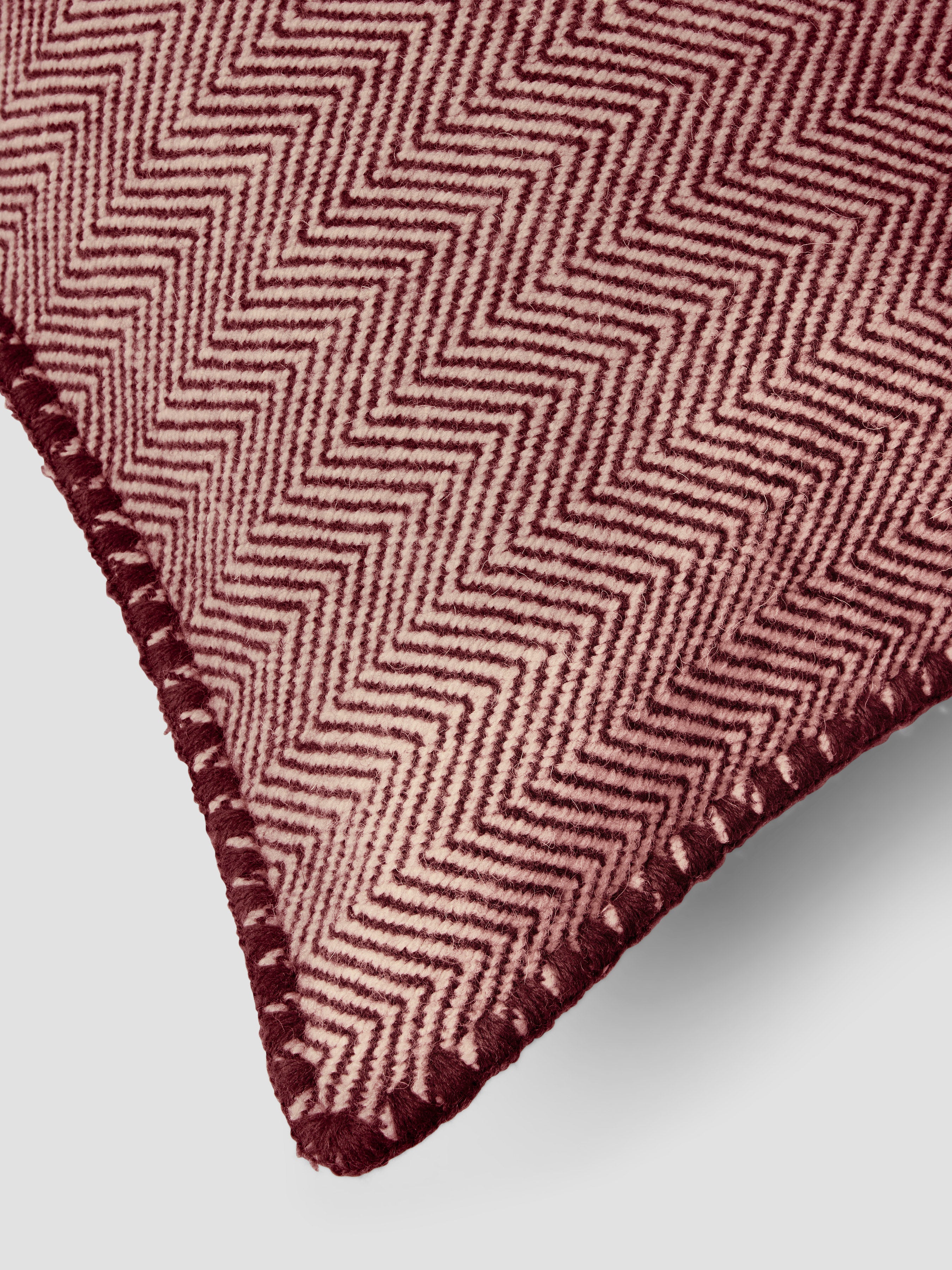 Rhubarb Herringbone Wool Rectangle Cushion Cover - 16 x 24 in - Image 2