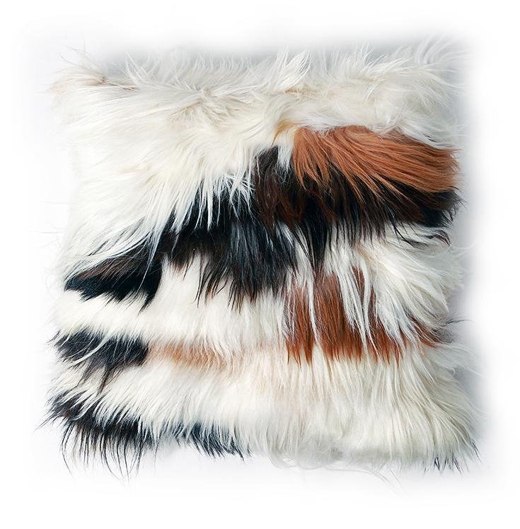 Mixed Natural Goatskin Pillow - Image 3