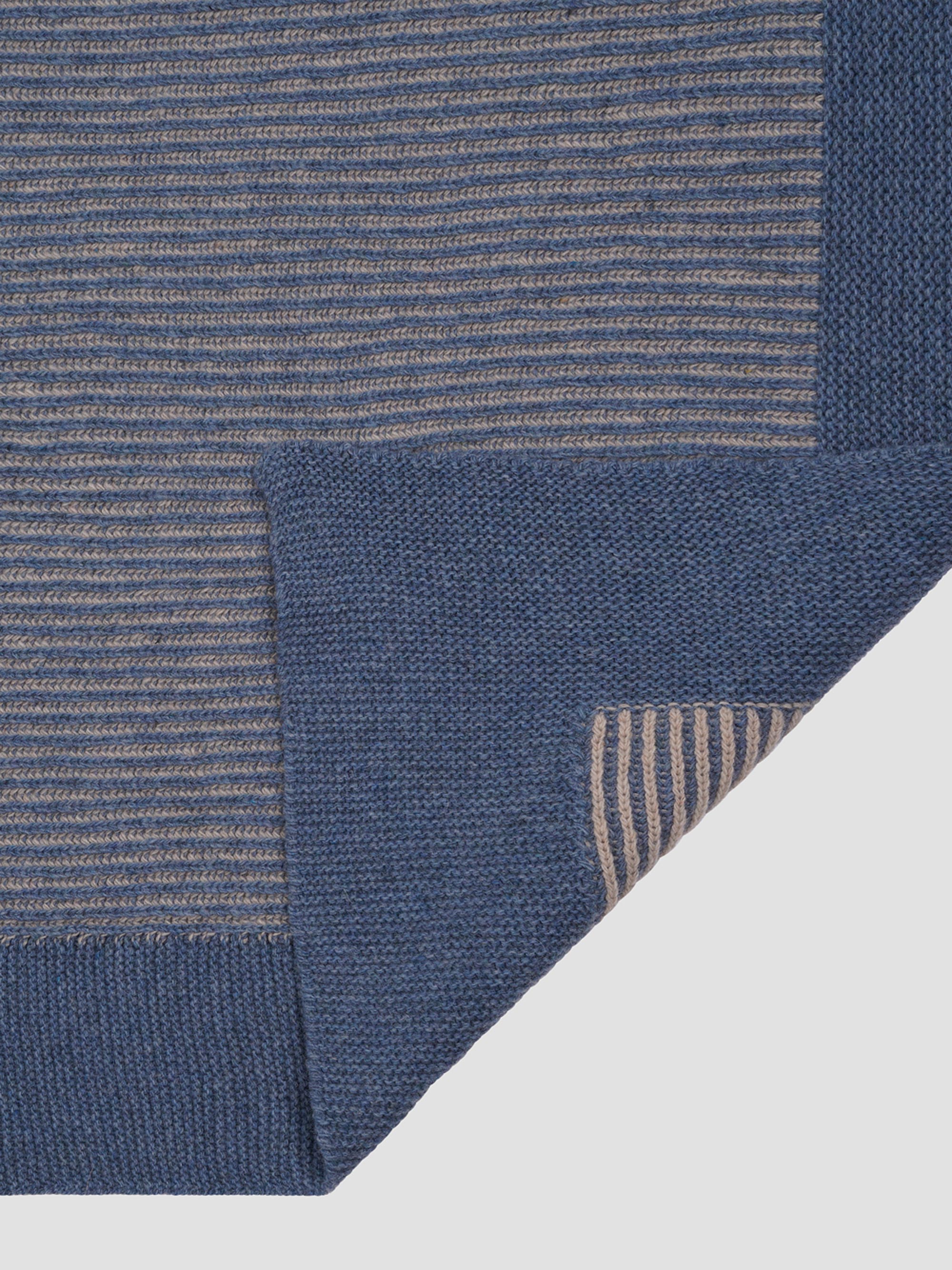 Stone Blue Striped Knit Throw Blanket - Image 2