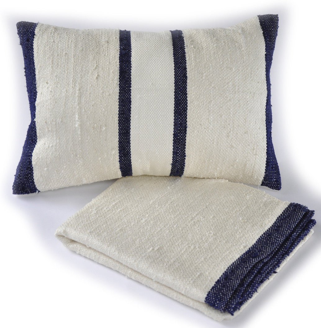 Rustic Striped Silk Pillow - Image 3
