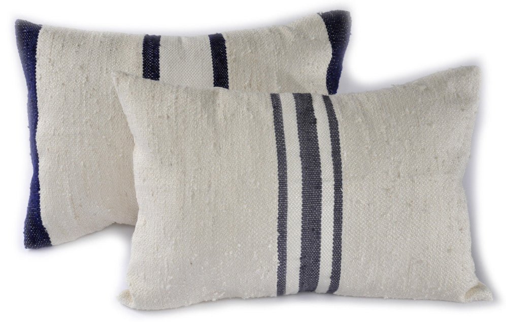 Central Stripe Raw Silk Pillow - Image 3