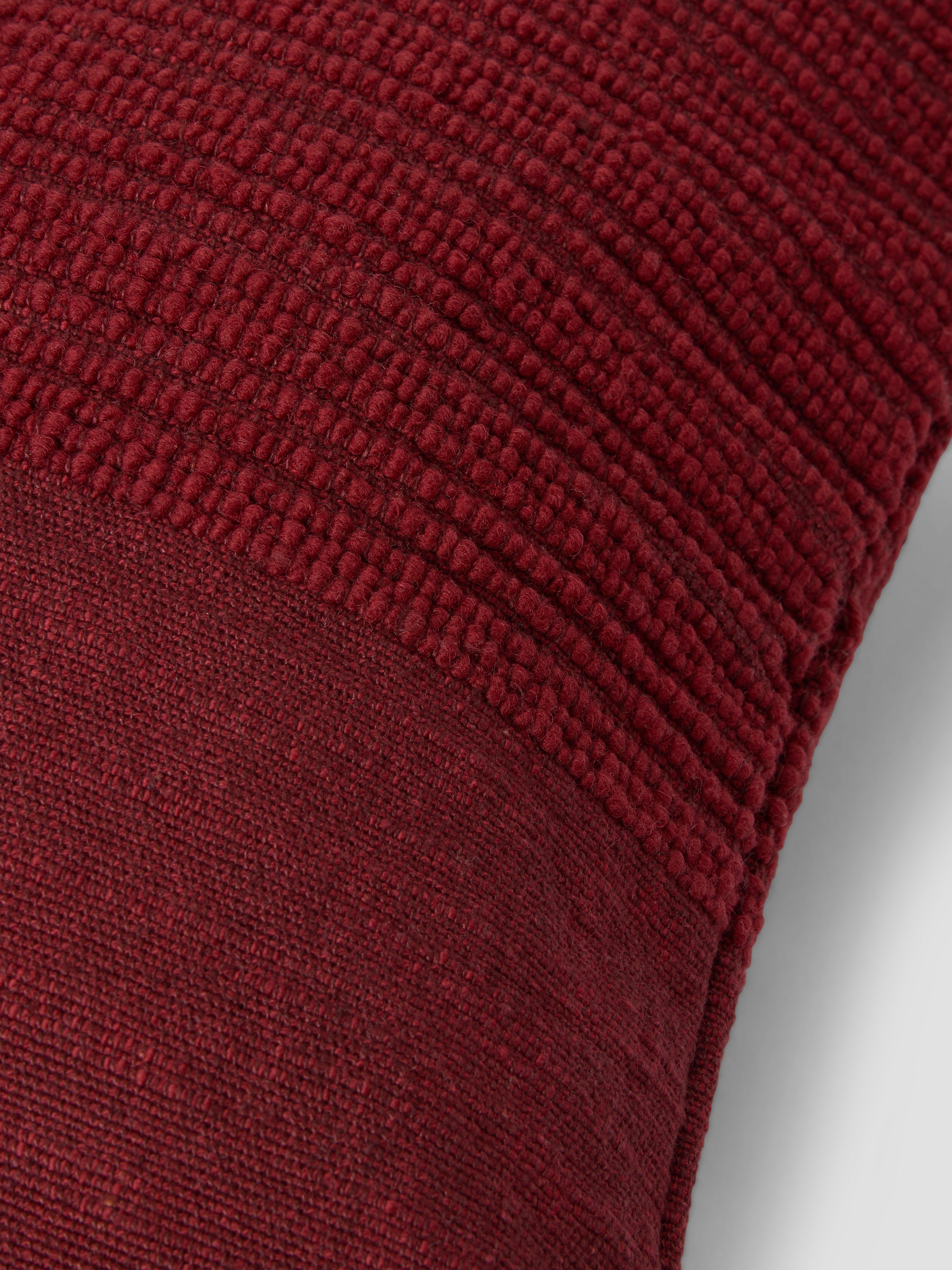 Rhubarb Cross Weave Wool Rectangle Cushion Cover - 16 x 24 in - Image 2