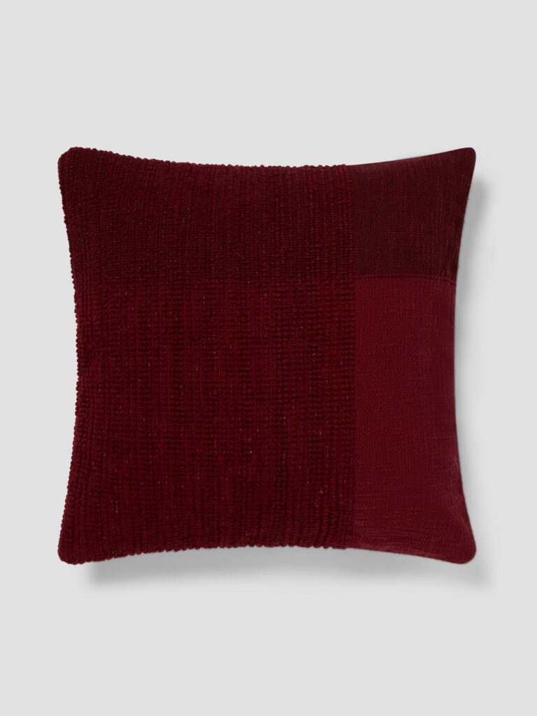 Rhubarb Cross Weave Wool Square Cushion Cover - 20 x 20 in