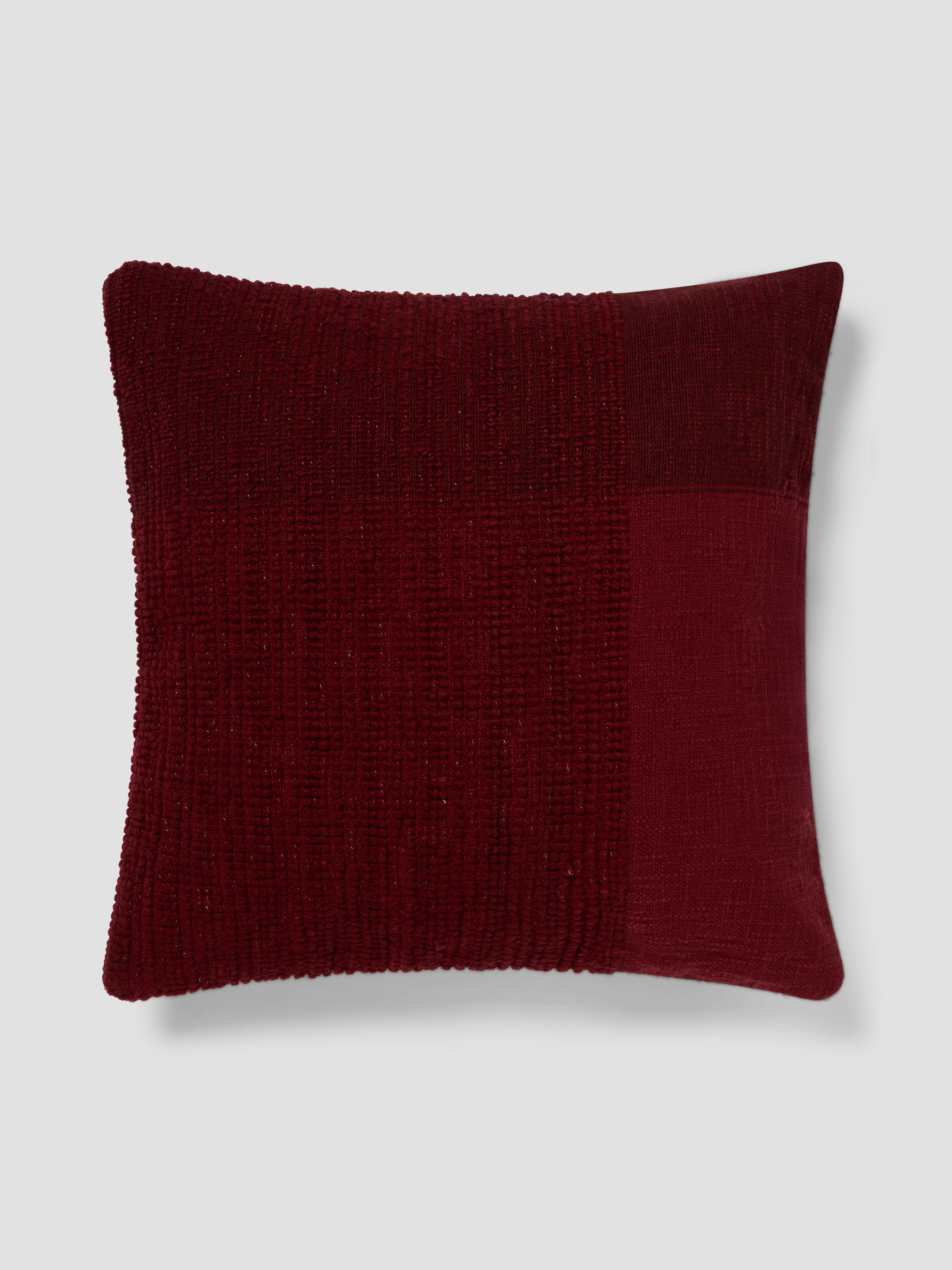 Rhubarb Cross Weave Wool Square Cushion Cover - 20 x 20 in
