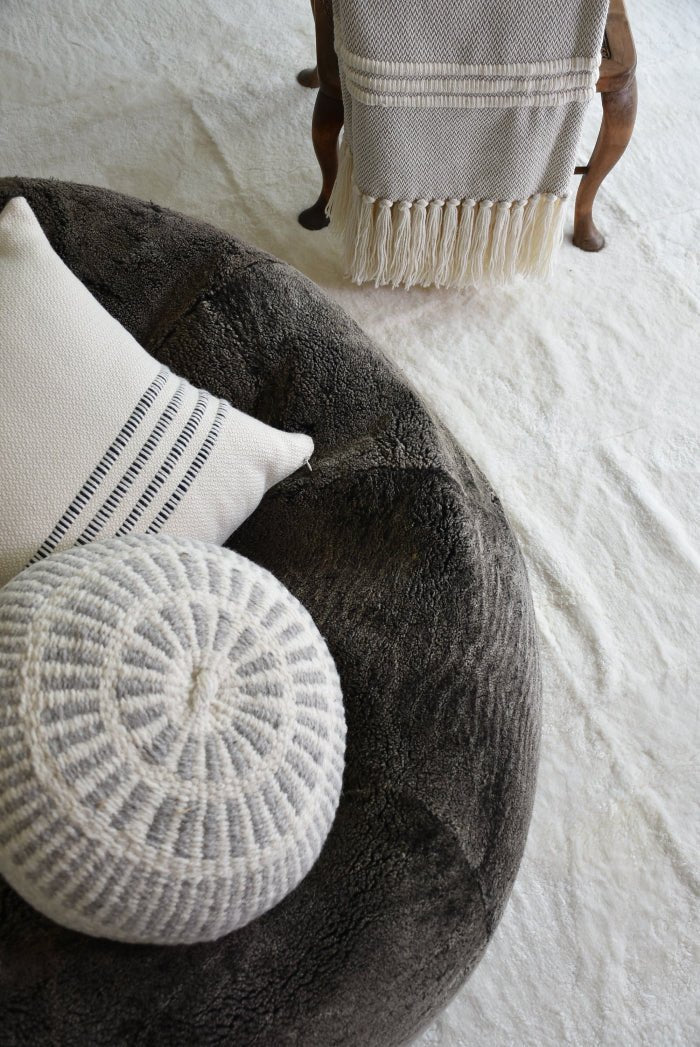 Merino Wool Striped Throw Pillow - Image 17