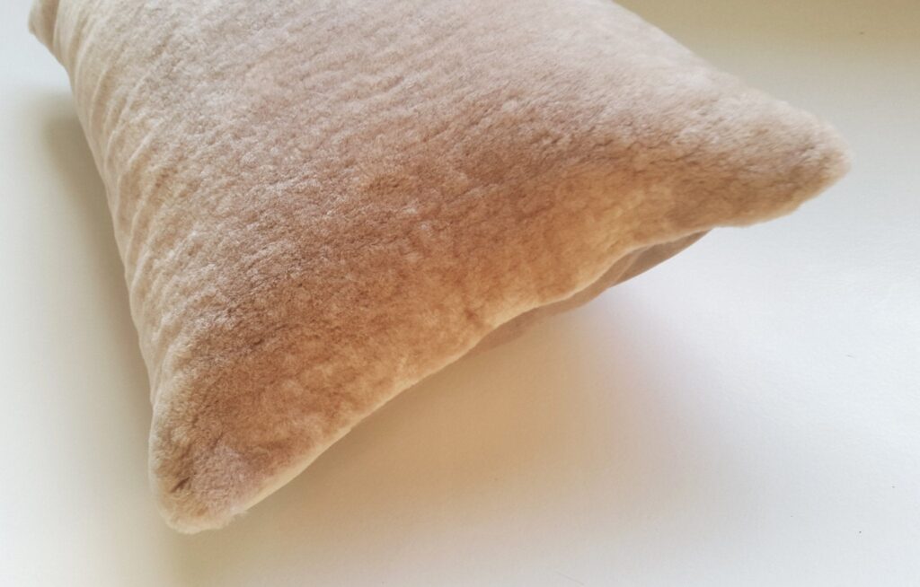 Vintage Pink Shearling Lumbar Pillow