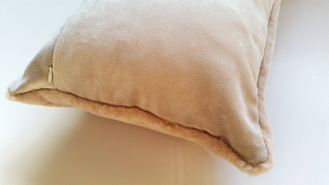 Vintage Pink Shearling Lumbar Pillow - Image 4
