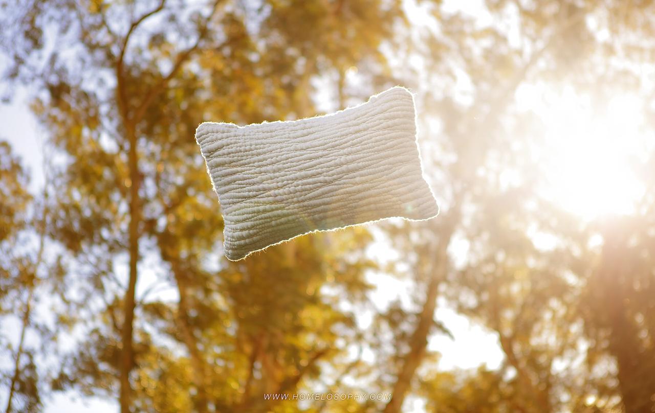 Natural Textured Wool Accent Pillow - Image 2