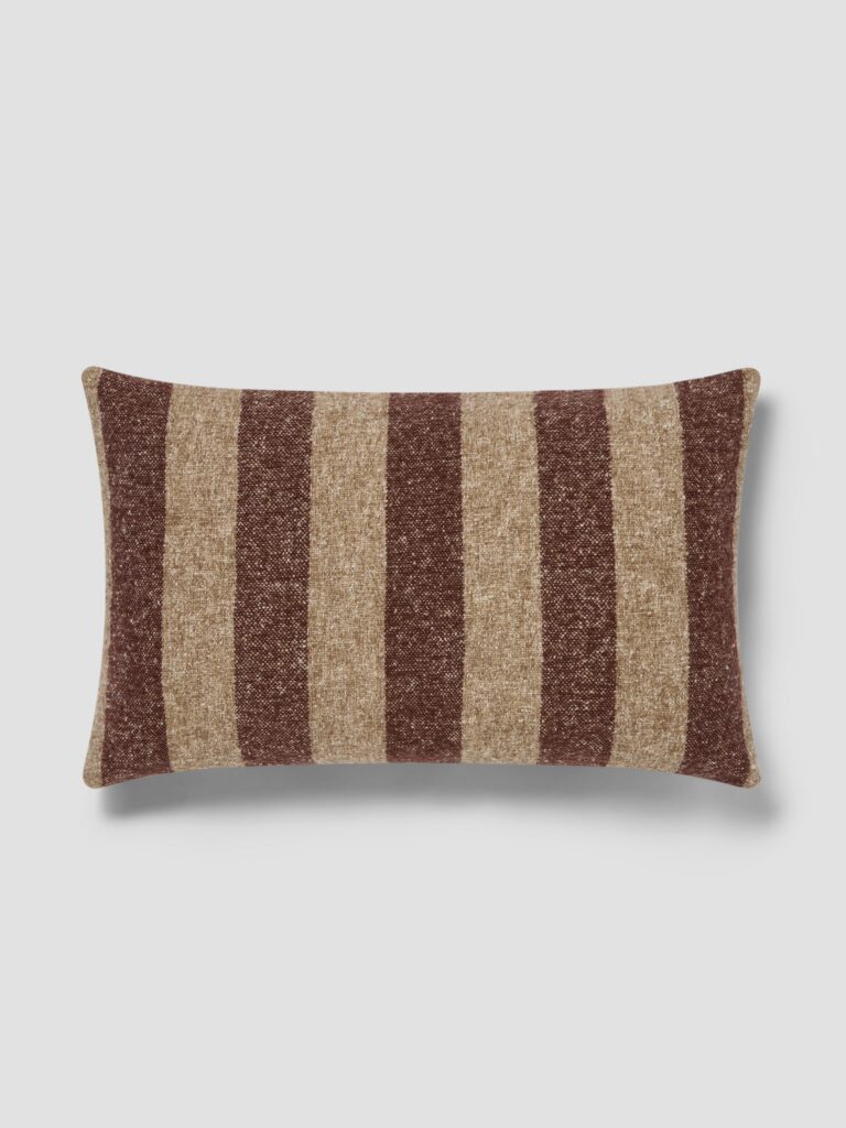 Mocha & Oatmeal Wide Stripe Rectangle Cushion Cover - 16 x 24 in
