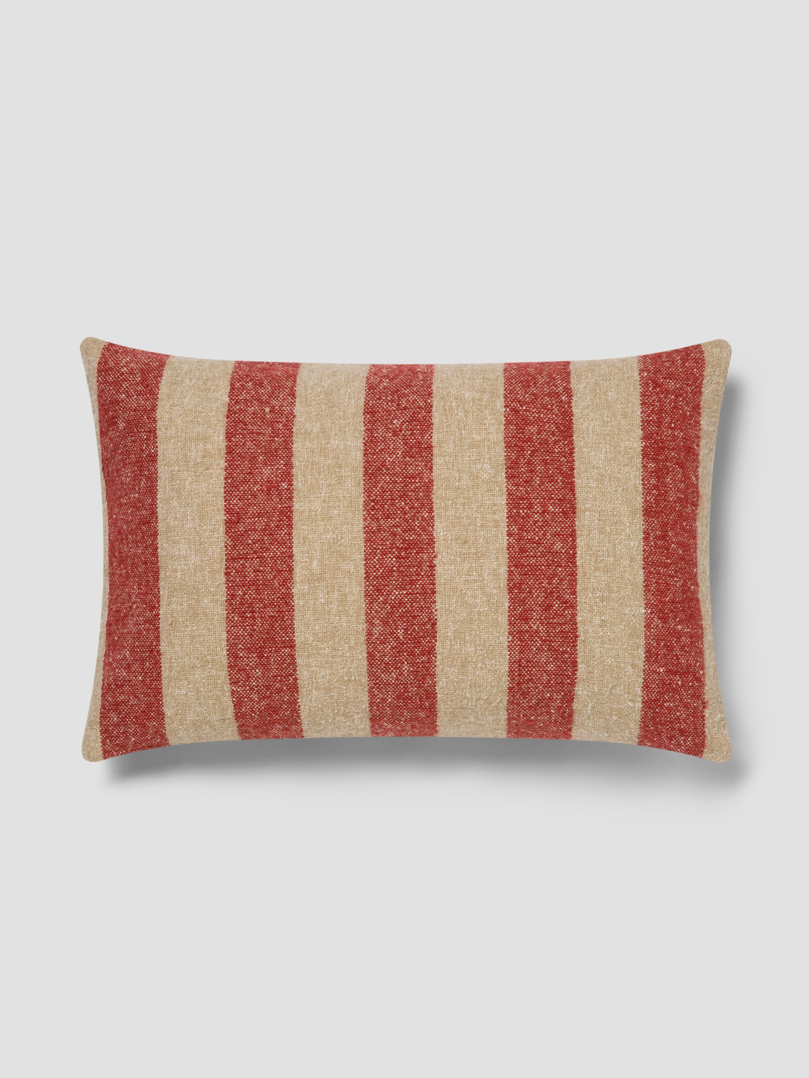 Sandstone Red & Oatmeal Wide Stripe Rectangle Cushion Cover - 16 x 24 in