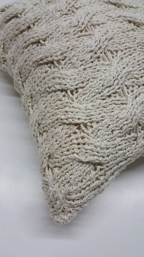 Wavy Golden Cotton Throw Pillow - Image 2