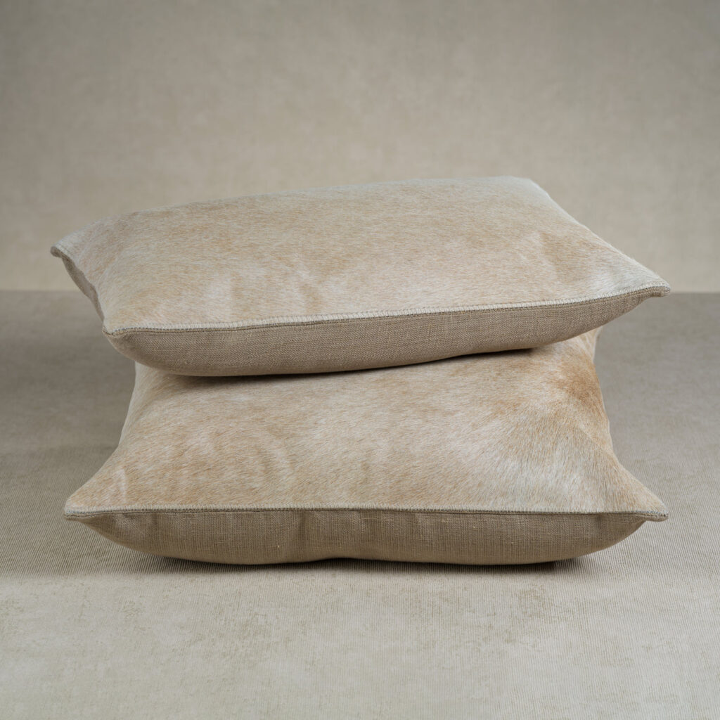 Hair on Hide Leather Throw Pillow
