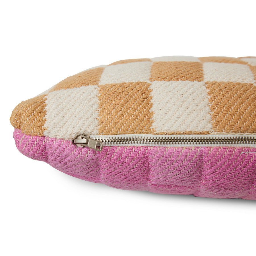 Checkered woven pillow Grapefruit - Image 5