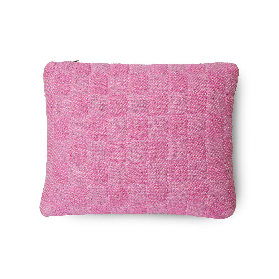 Checkered woven pillow Grapefruit - Image 3
