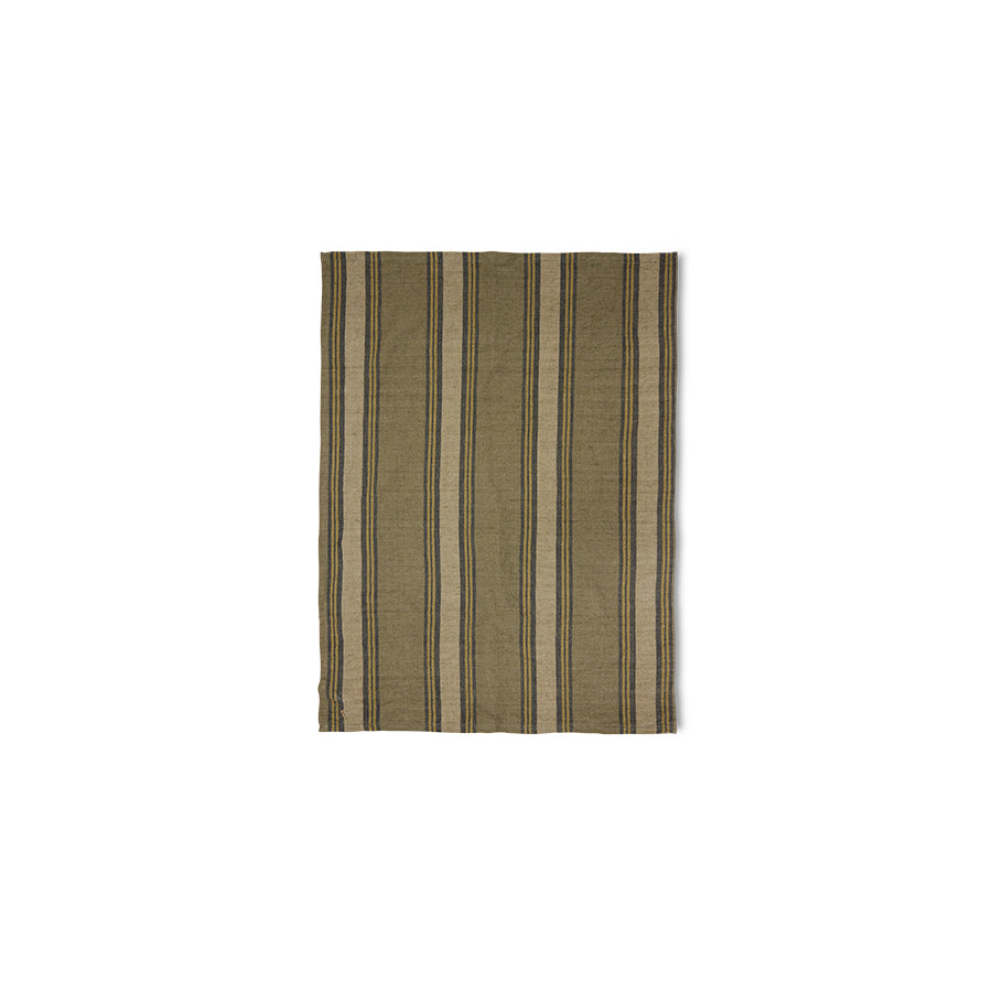 Vida Striped Tea Towel - Cream & Brown - Image 2