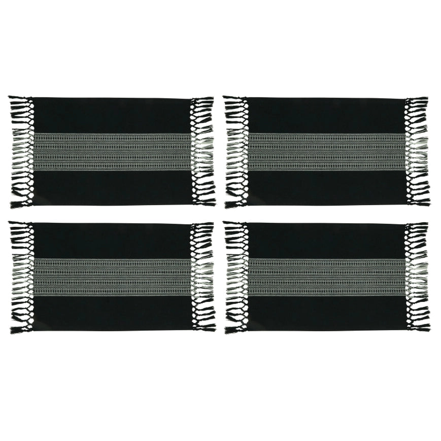 Black Placemat with tassels (set of 4) - Image 2
