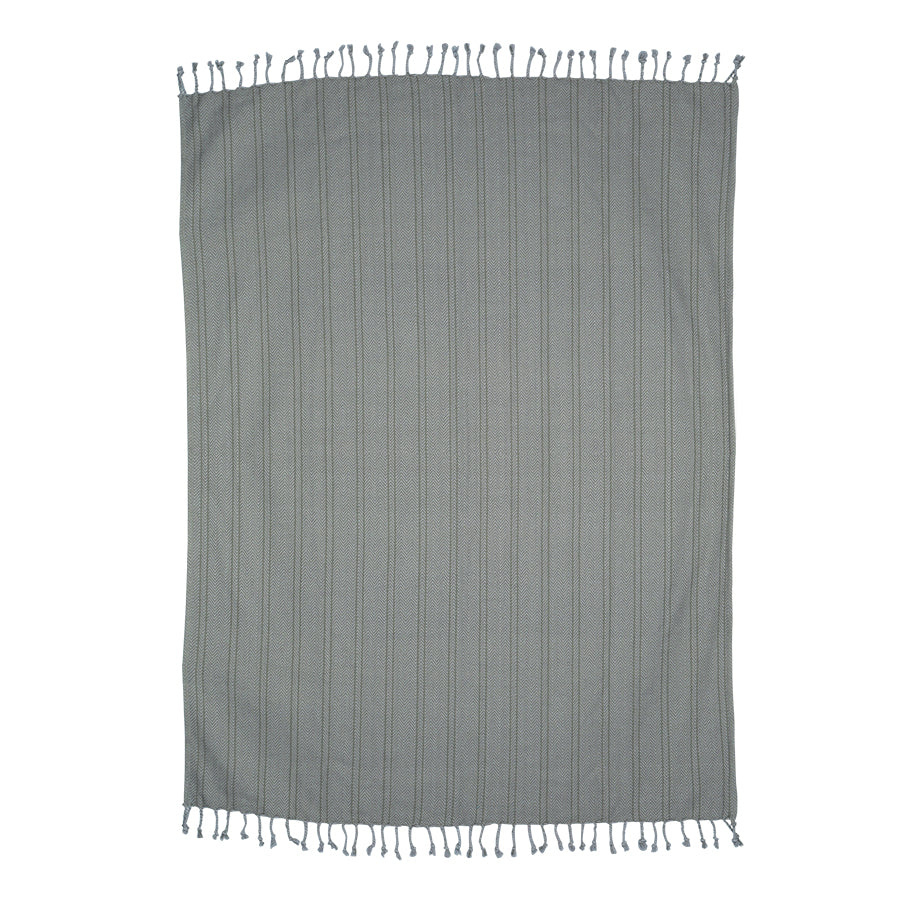 Brushed cotton throw blanket - gray - Image 4