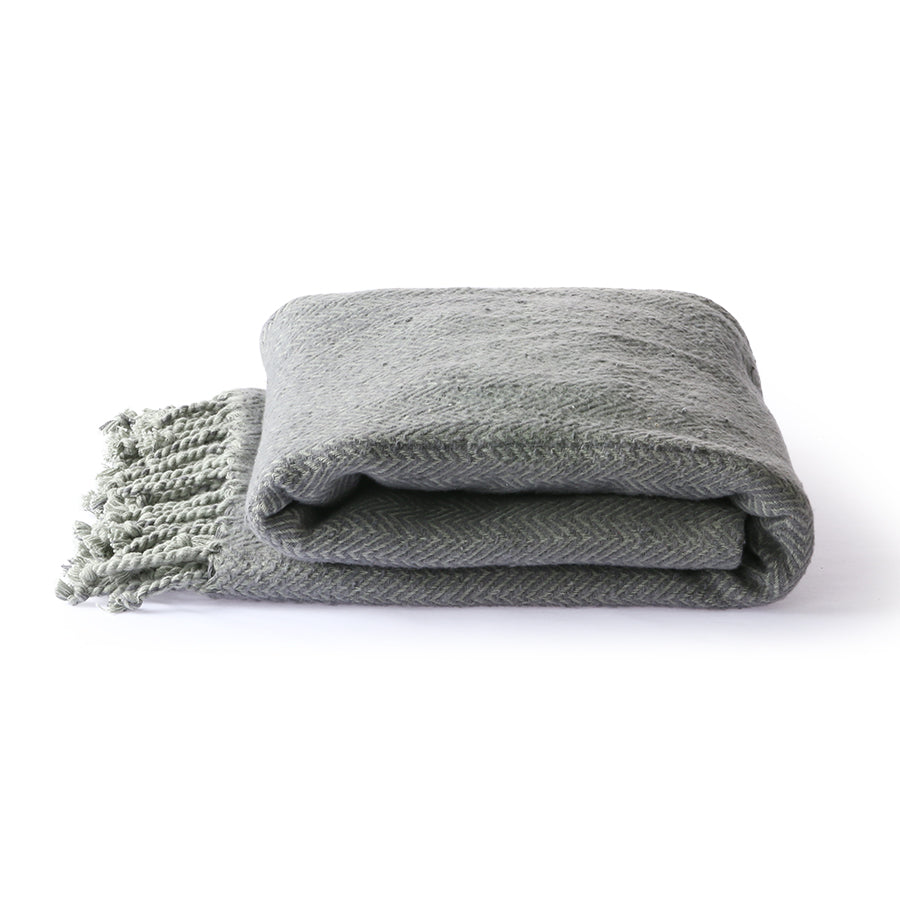Brushed cotton throw blanket - gray - Image 3